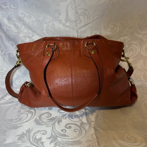 Coach Ashley Carryal Leather Satchel Bag Burnt Orange Shoulder Tote Purse - Picture 4 of 11